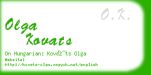 olga kovats business card